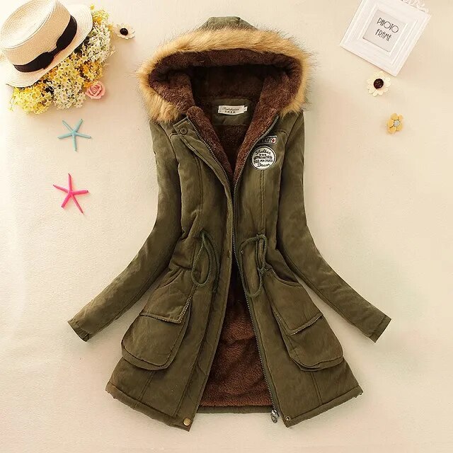 Fur Trim Hooded Jacket